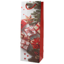 Punga cadou de Craciun pentru bauturi 12x35 cm