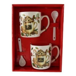Set 2 cani de Craciun cu lingurite