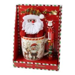 Cana de Craciun 300 ml cu figurina si pix multicolor