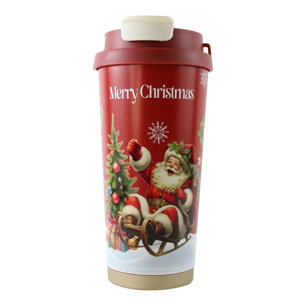 Pahar termos de Craciun 450 ml cu capac Pahar termos de Craciun 450 ml cu capac