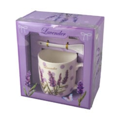 Cana din ceramica cu farfurie si lingurita
