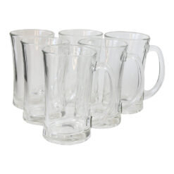 Set de 6 cani din sticla transparenta 320 ml