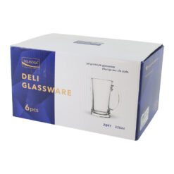 Set de 6 cani din sticla transparenta 320 ml