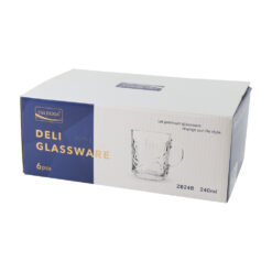 Set de 6 cani din sticla transparenta 240 ml