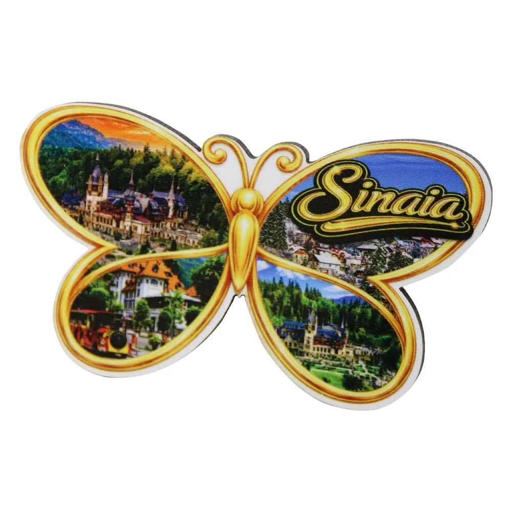 Magnet de frigider din lemn Sinaia 10 x 6 cm