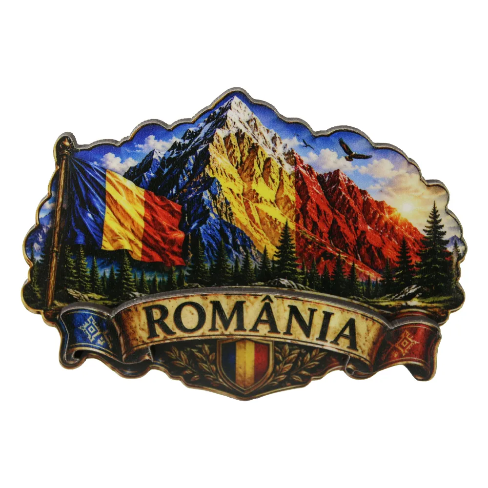 Magnet de frigider din lemn Romania 13.5 x 9.5 cm Magnet de frigider din lemn Romania 13.5 x 9.5 cm