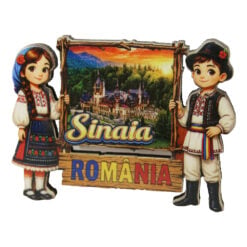 Magnet de frigider din lemn Sinaia 8.5 x 6 cm