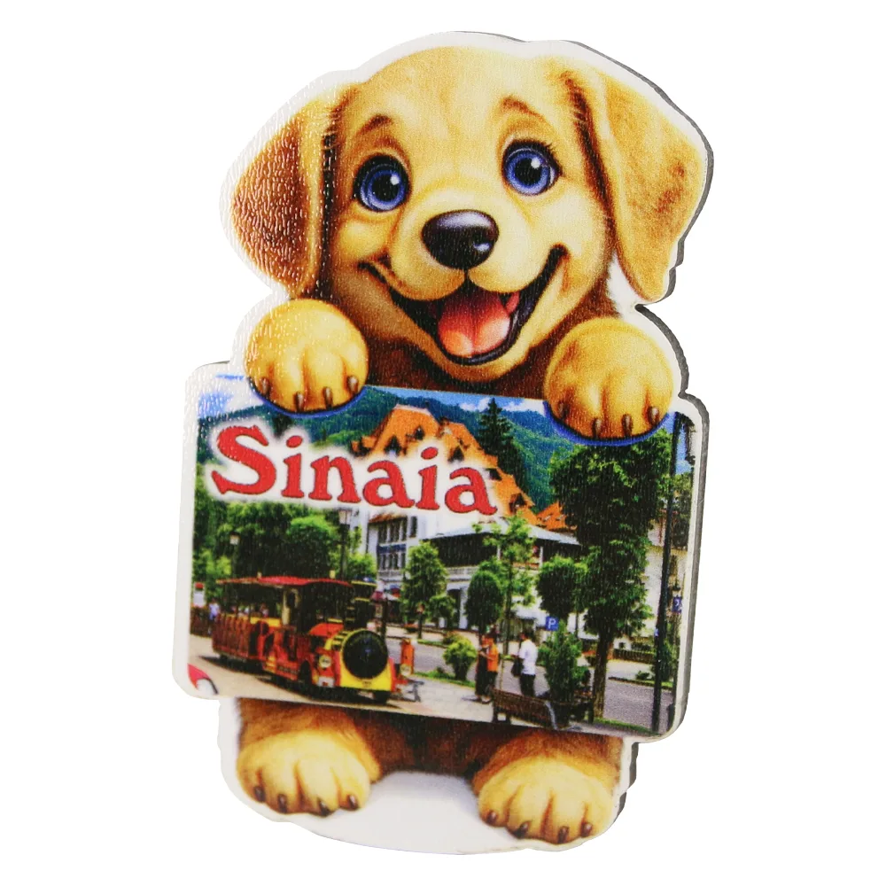Magnet de frigider din lemn Sinaia 6 x 9.5 cm