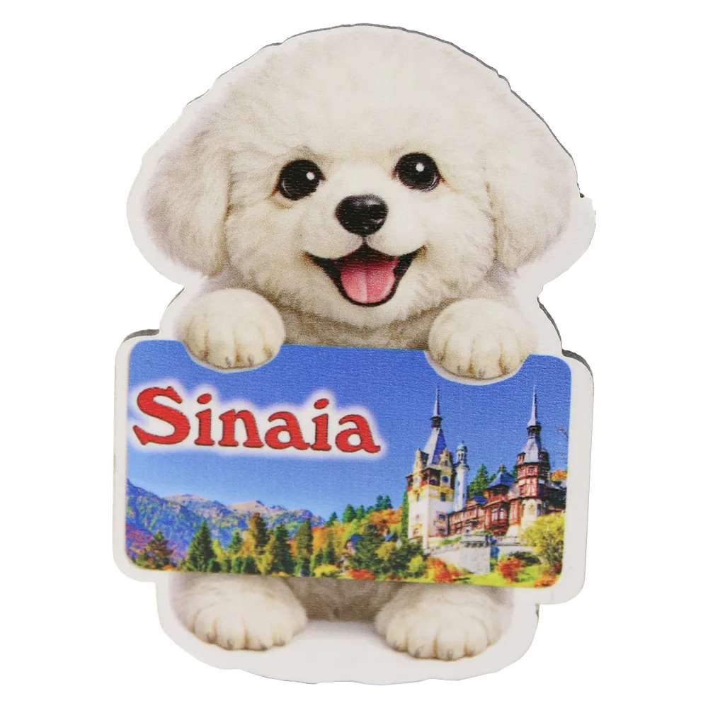 Magnet de frigider din lemn Sinaia 6.5 x 9 cm