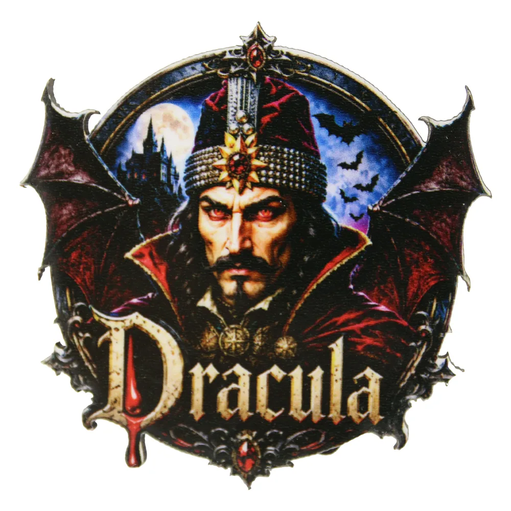Magnet de frigider din lemn Dracula 8 x 8 cm Magnet de frigider din lemn Dracula 8 x 8 cm