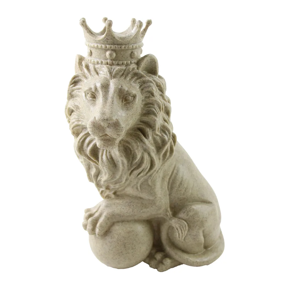 Figurina decorativa leu cu coroana din rasina 14 x 22 cm Figurina decorativa leu cu coroana din rasina 14 x 22 cm