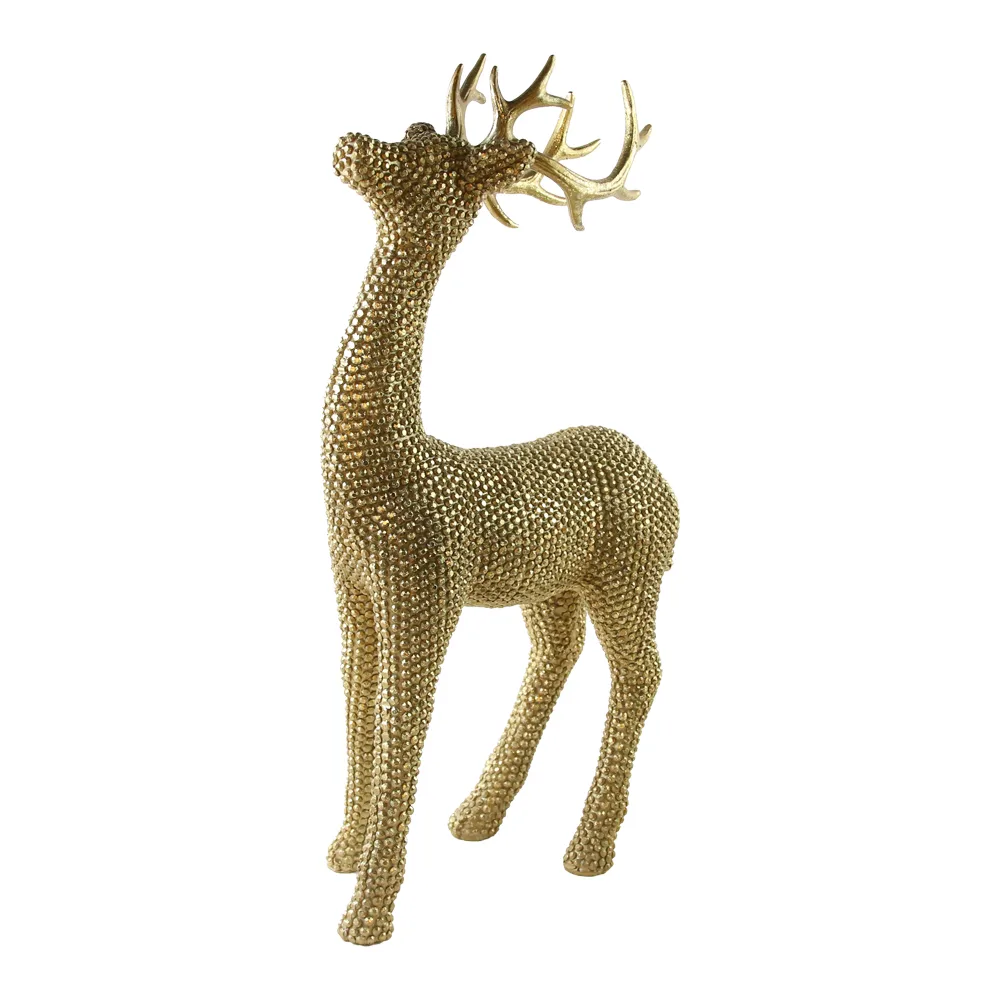 Figurina decorativa ren auriu din rasina 25 x 45 cm