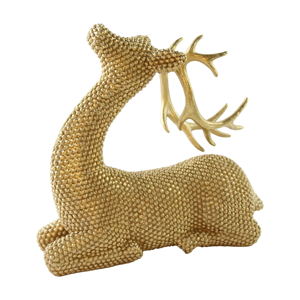 Figurina decorativa ren auriu din rasina 27 x 25 cm