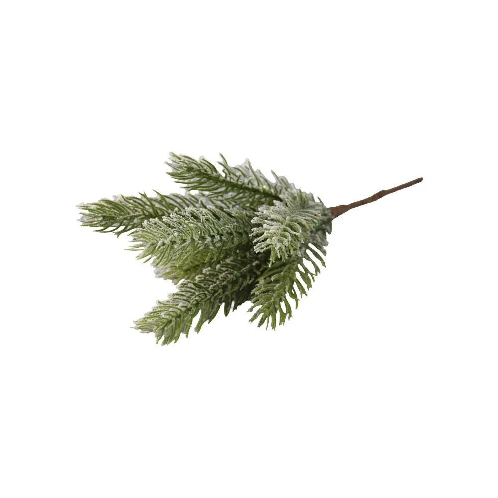 Pick decorativ cu crengi de brad inzapezite 28 cm Pick decorativ cu crengi de brad inzapezite 28 cm