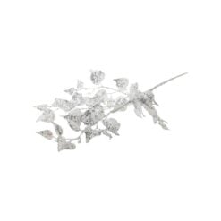 Creanga decorativa cu frunze argintii 90 cm