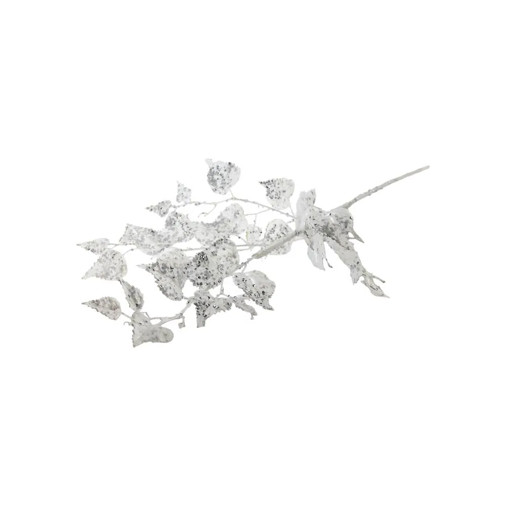 Creanga decorativa cu frunze argintii 90 cm