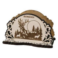 Suport servetele din lemn Romania 11 x 7 cm