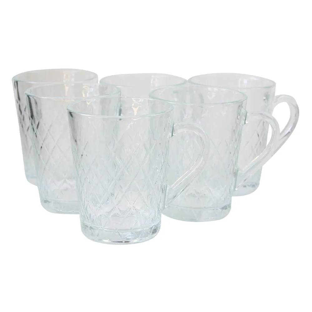 Set de 6 cani din sticla transparenta Ruby 265 ml