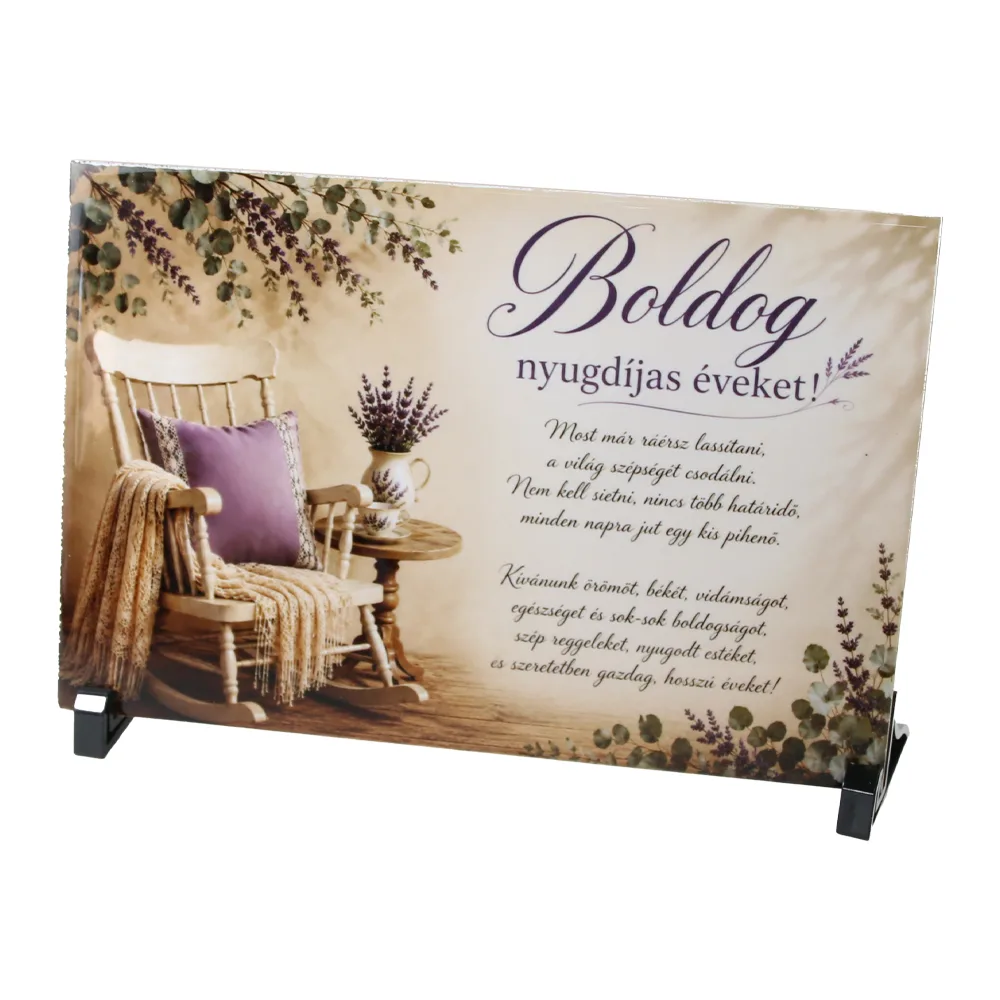 Placa decorativa "Boldog nyugdijas eveket" 30 x 20 cm Placa decorativa "Boldog nyugdijas eveket" 30 x 20 cm