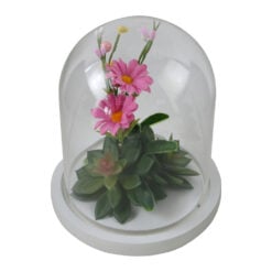 Flori in cupola de sticla 14 x 16 cm