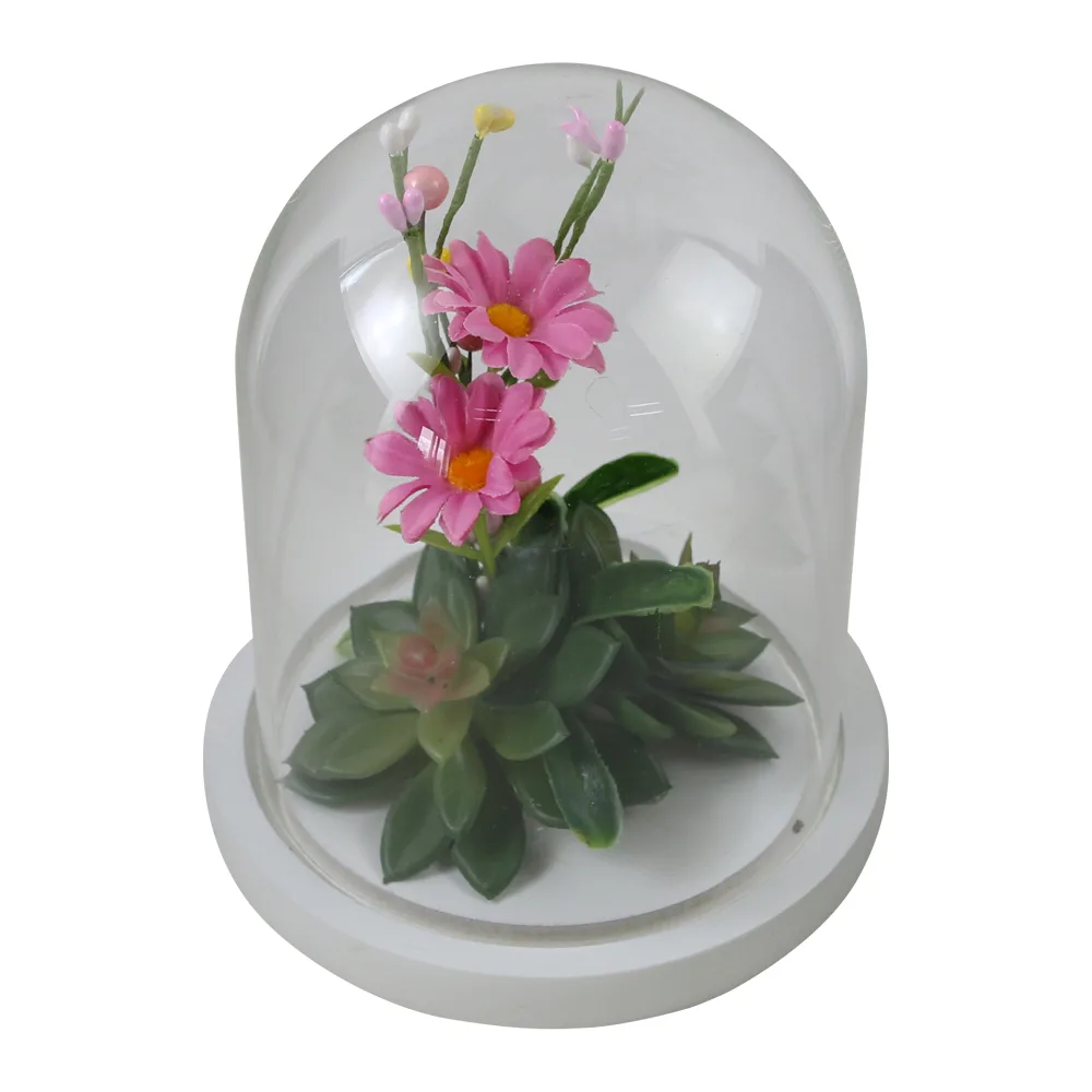 Flori in cupola de sticla 14 x 16 cm Flori in cupola de sticla 14 x 16 cm