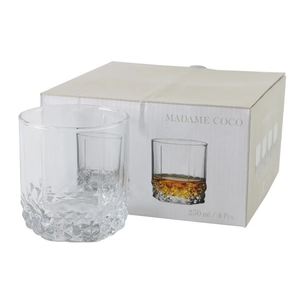 Set de 6 pahare din sticla pentru whisky 250 ml