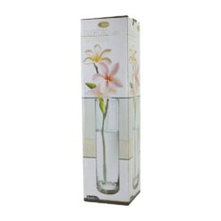 Vaza cilindrica din sticla transparenta Florero 10 x 40 cm