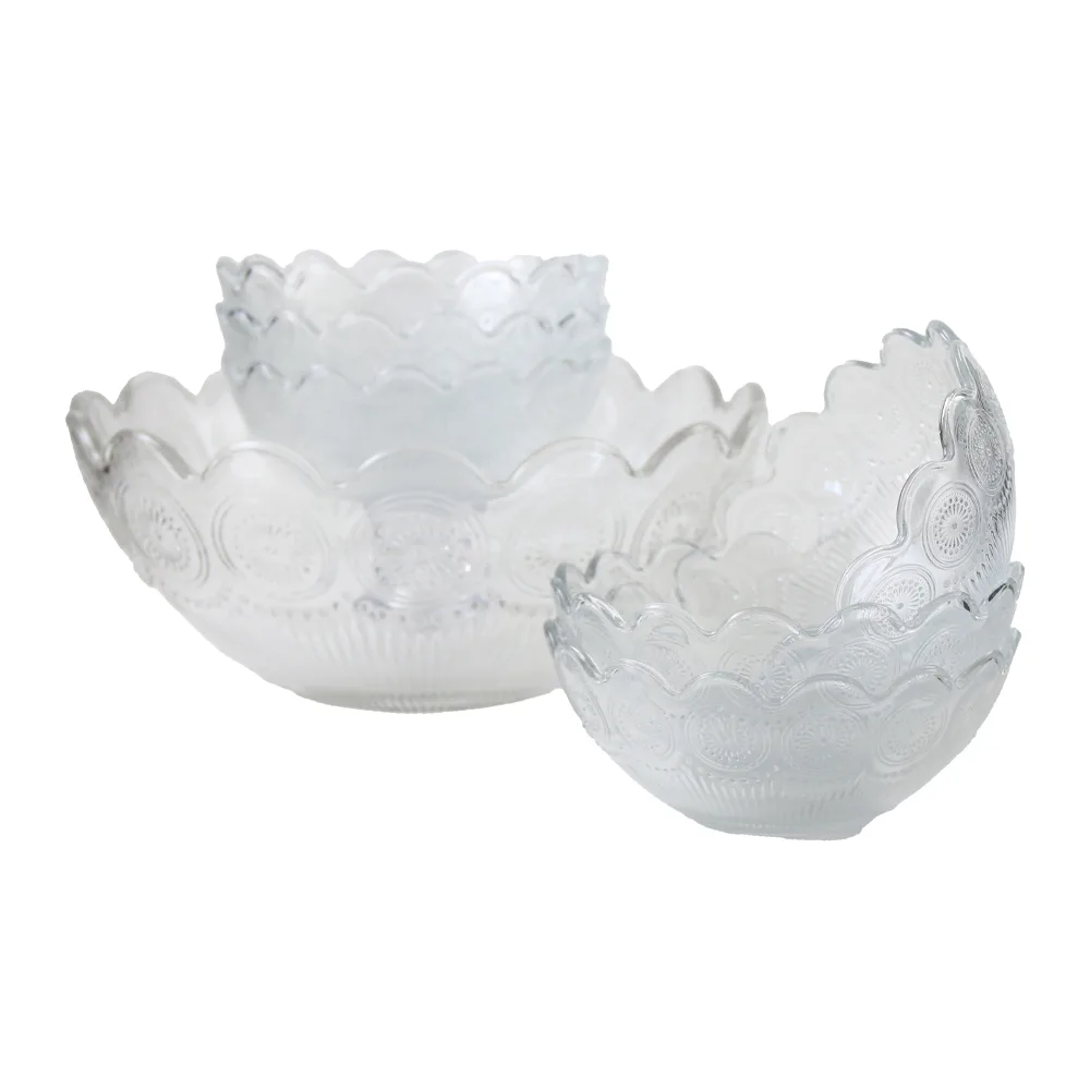 Set 7 boluri din sticla Oriental 23 x 10 cm/12 x 5.5 cm Set 7 boluri din sticla Oriental 23 x 10 cm/12 x 5.5 cm