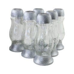 Set 6 candele solare din sticla pentru cimitir - 24 cm