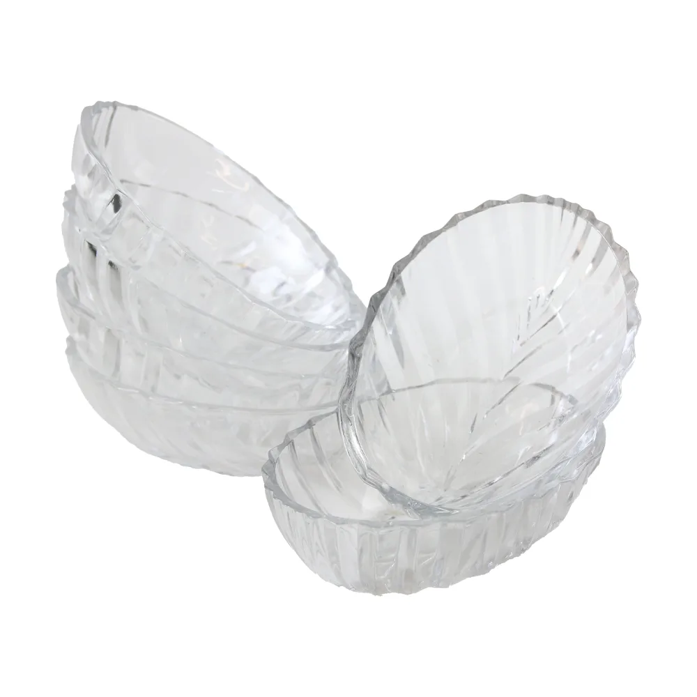 Set 6 boluri ovale din sticla 13.5 x 9.5 x 4 cm