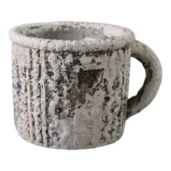 Ghiveci decorativ tip cana din piatra cu aspect rustic 11 x 9 cm