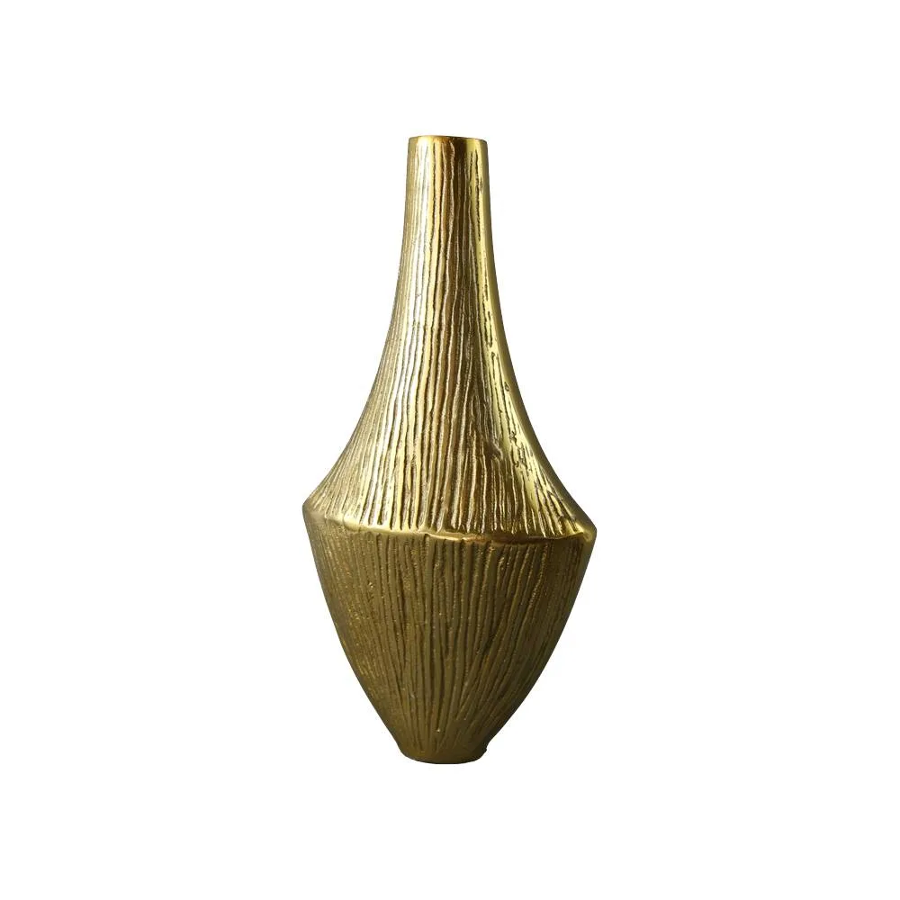 Vaza decorativa aurie din metal 18x37 cm