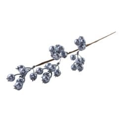 Creanga decorativa cu bobite argintii 60 cm