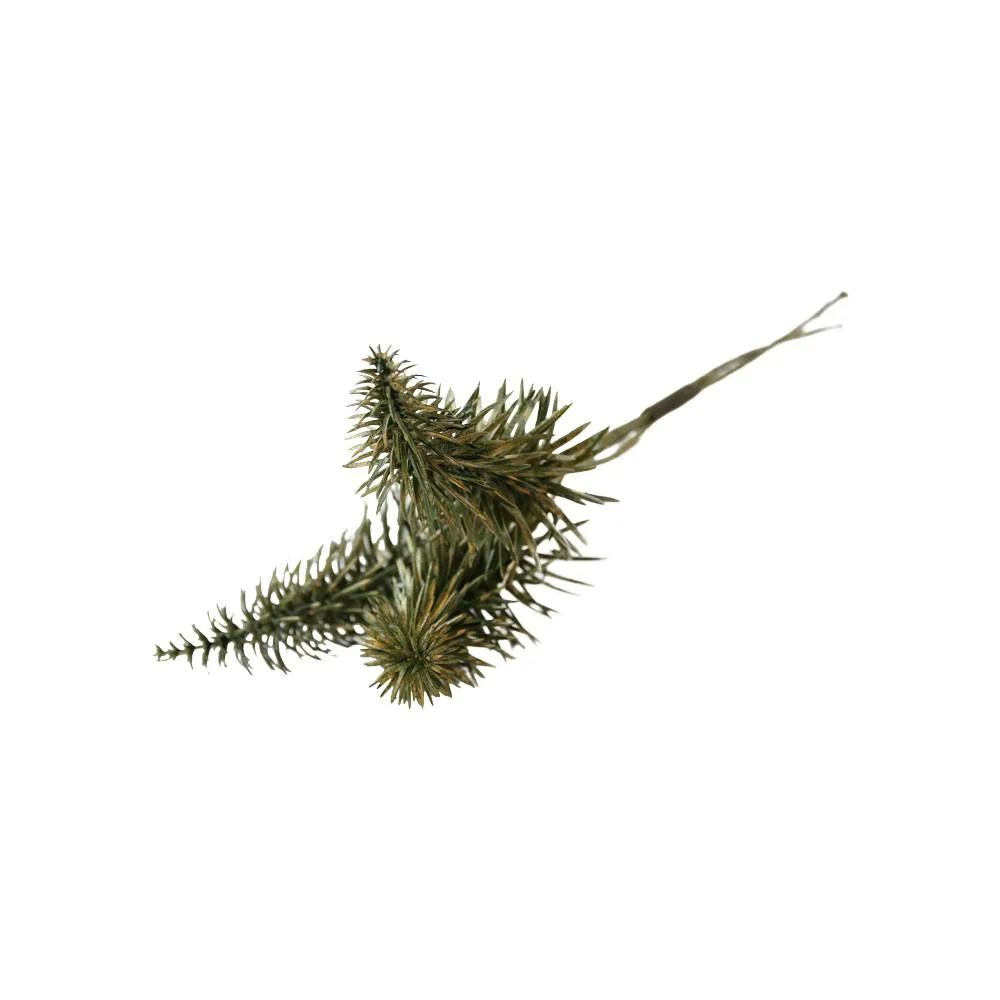Pick decorativ creanga de brad verde-auriu 26 cm