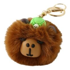 Breloc cu pompon pufos 8 cm