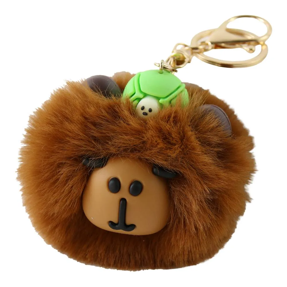 Breloc cu pompon pufos 8 cm Breloc cu pompon pufos 8 cm