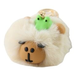 Breloc cu pompon pufos 8 cm
