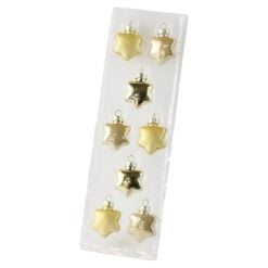 Set 8 globuri de brad aurii din sticla 3x4 cm