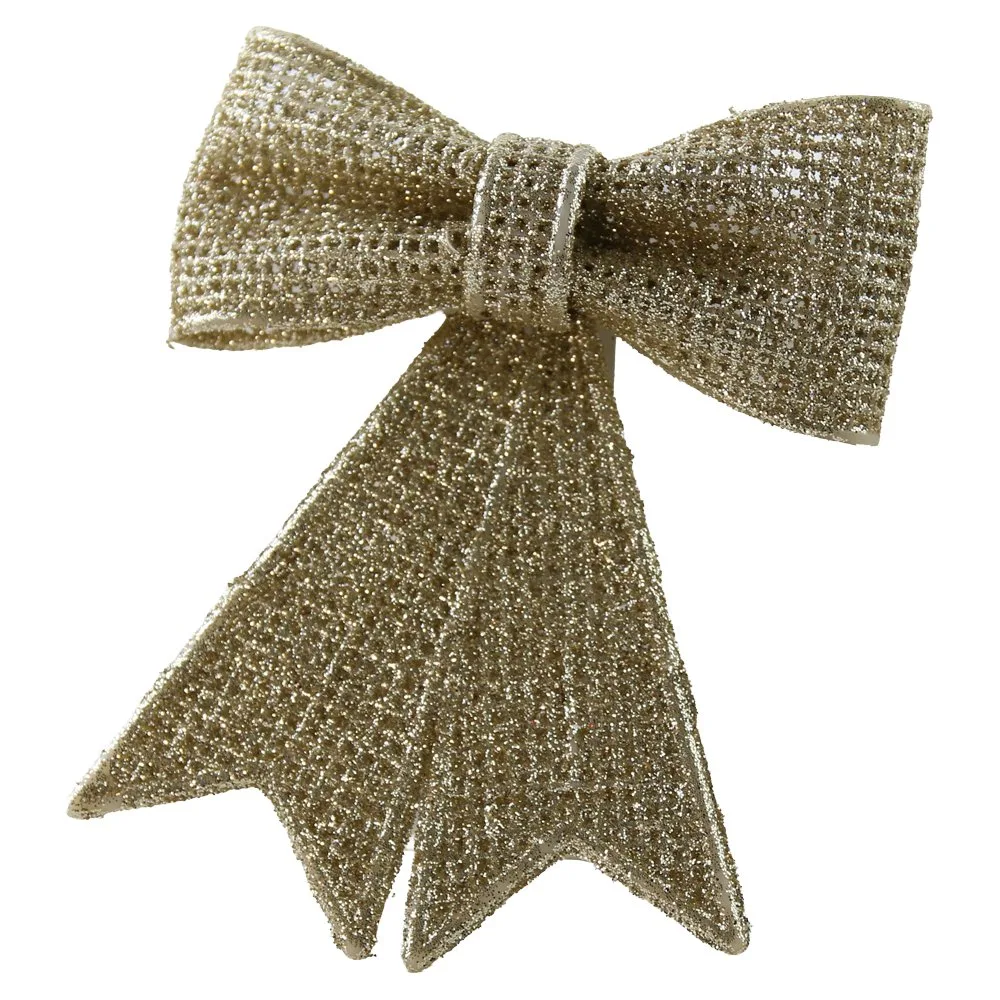 Fundita pentru brad cu glitter 9x10 cm Fundita pentru brad cu glitter 9x10 cm