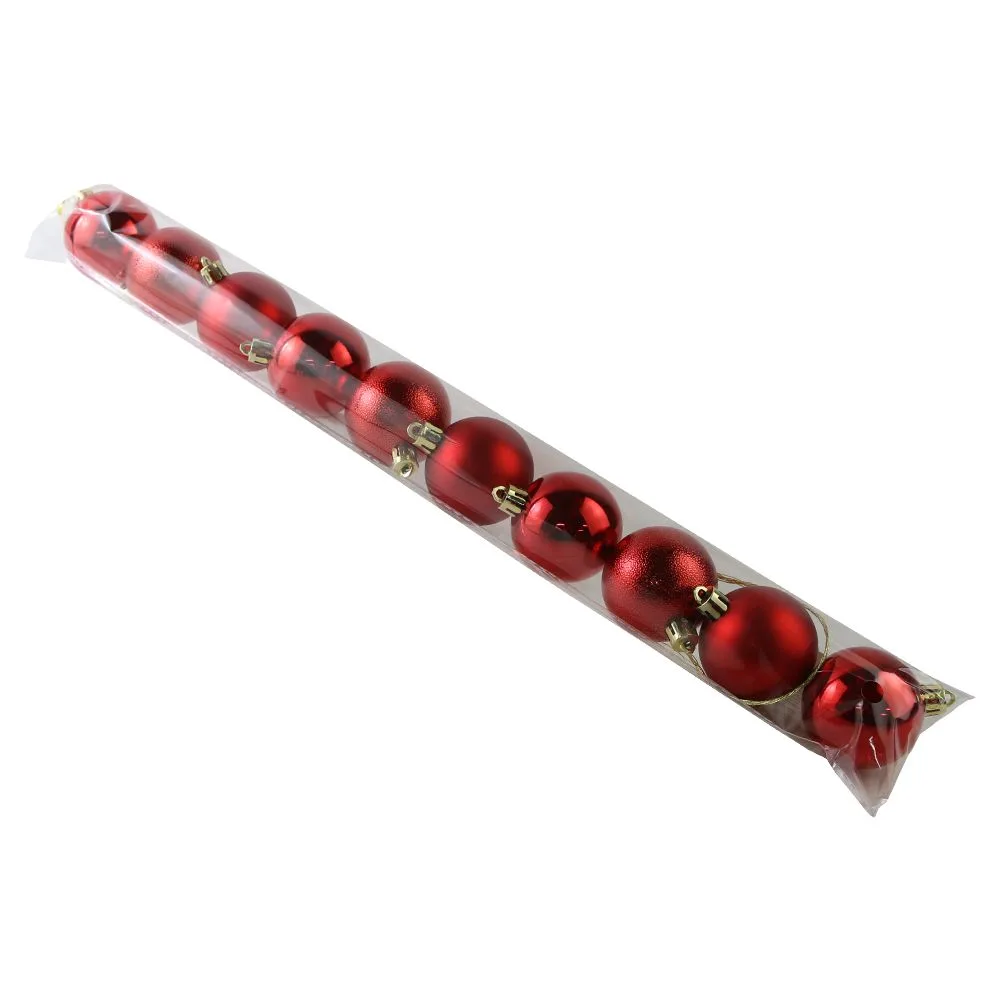 Set 10 globuri pentru brad din plastic 5 cm