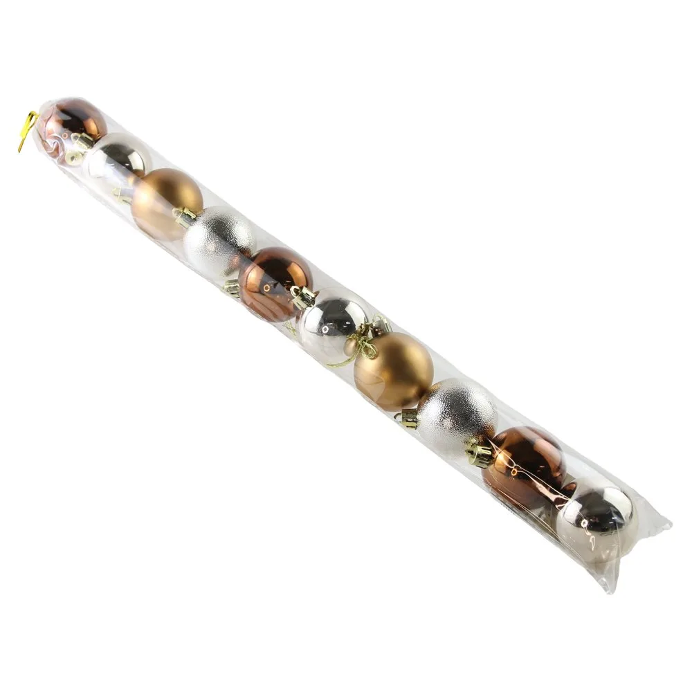 Set 10 globuri pentru brad din plastic 5 cm