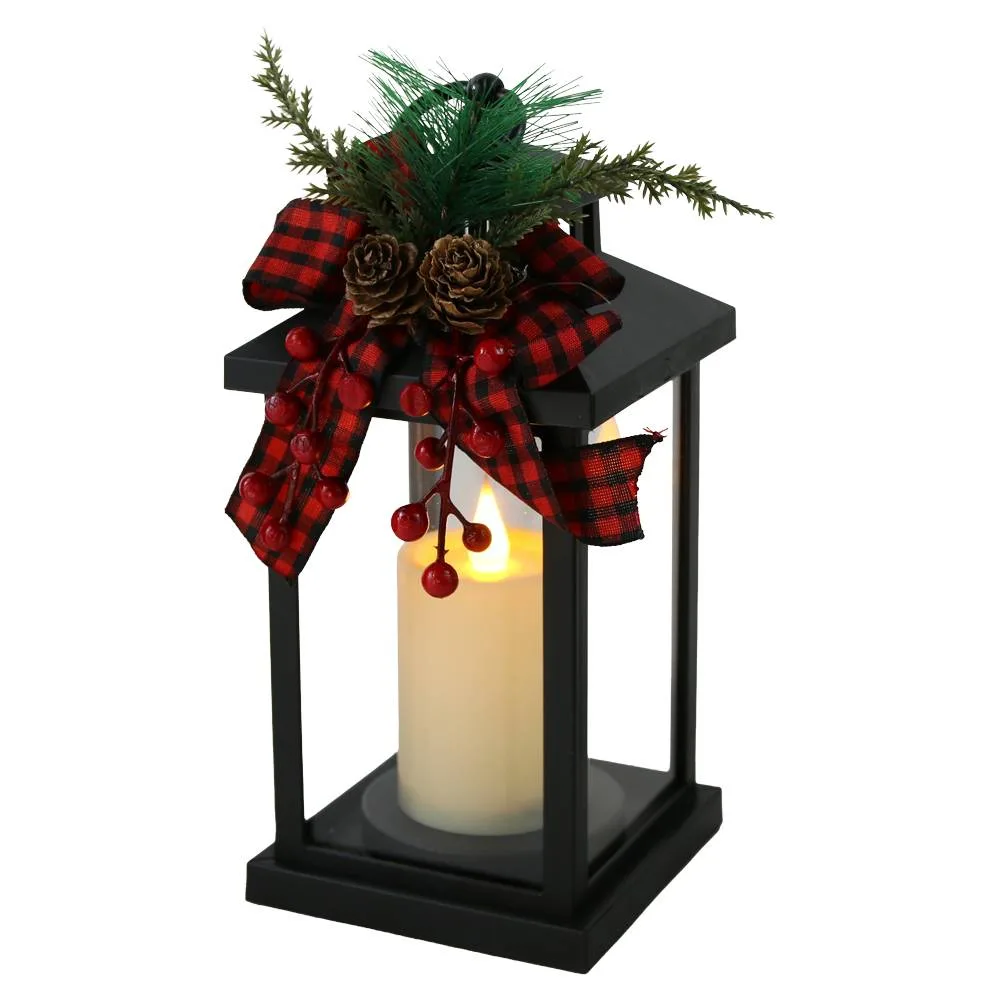 Felinar decorativ de Craciun cu lumanare LED 10x21 cm Felinar decorativ de Craciun cu lumanare LED 10x21 cm