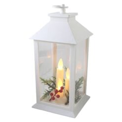Felinar decorativ din plastic cu lumanare LED 14x27 cm