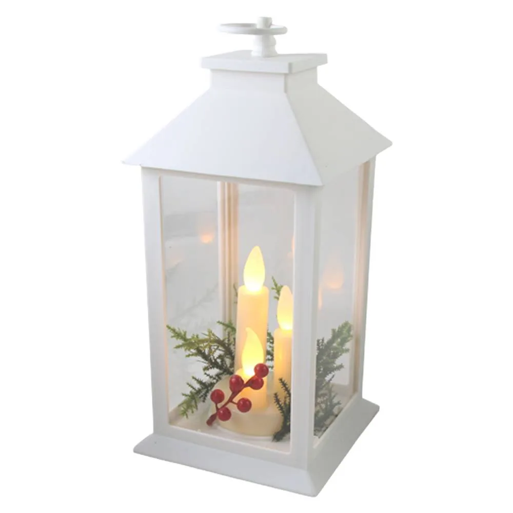 Felinar decorativ din plastic cu lumanare LED 14x27 cm