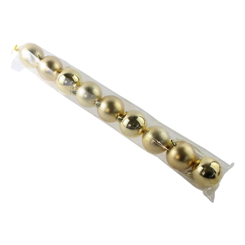 Set 9 globuri pentru brad din plastic 6 cm Set 9 globuri pentru brad din plastic 6 cm