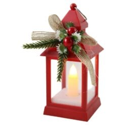 Felinar decorativ de Craciun cu lumanare LED 6x13.7 cm