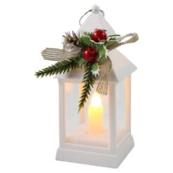 Felinar decorativ de Craciun cu lumanare LED 6x13.7 cm