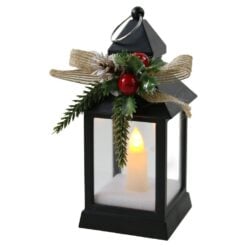 Felinar decorativ de Craciun cu lumanare LED 6x13.7 cm