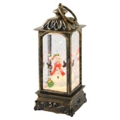 Felinar decorativ de Craciun din plastic cu LED 5x12.5 cm