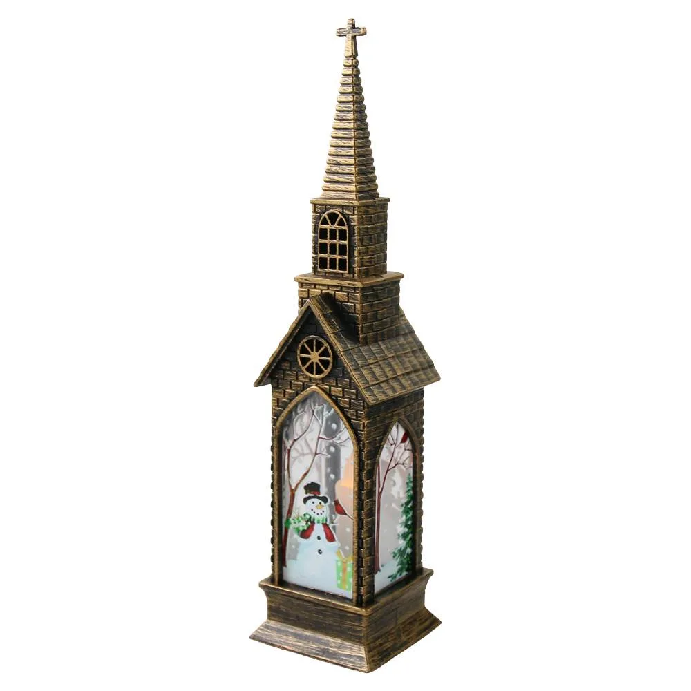Ornament de Craciun din plastic cu LED Biserica 5x23 cm Ornament de Craciun din plastic cu LED Biserica 5x23 cm